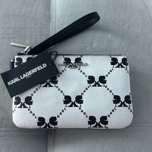 BNNW Karl Lagerfeld White and Black Wristlet